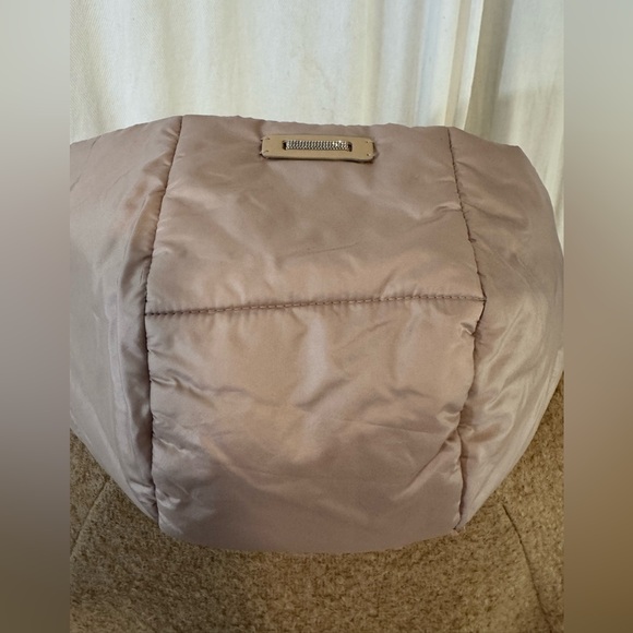 Women's Tan Hooded Wool and Polyester Blend Cropped Poncho Puffer Vest size M - Picture 6 of 16